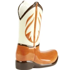 Vase céramique forme botte cowboy orange 20x6,5xH15,5cm < Gifi Sale
