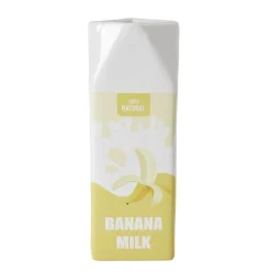 Vase céramique forme brique de lait Banana Milk 7x7xH21cm