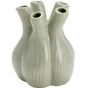 Vase céramique forme 5 bulbes tulipes Ø10xH12cm (2 modèles vert ou blanc) < Gifi Outlet