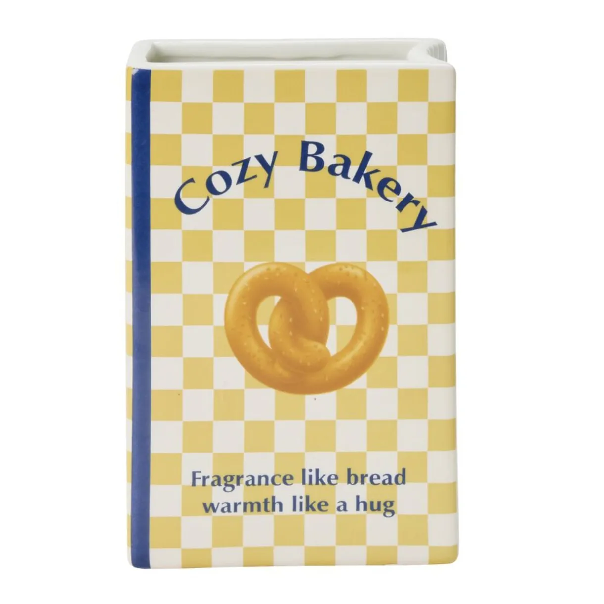 Vase céramique forme livre breakfast 13,5x6,5xH20cm (2 modèles croissant ou bretzel) < Gifi Discount