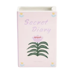 Vase céramique forme livre romantique 13,5x6,5xH20cm (2 modèles love ou secret)