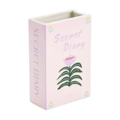 Vase céramique forme livre romantique 13,5x6,5xH20cm (2 modèles love ou secret)
