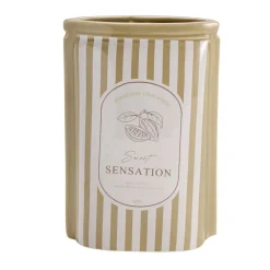 Vase céramique forme pochette 13,5x6,5xH20cm (2 modèles matcha ou cacao)