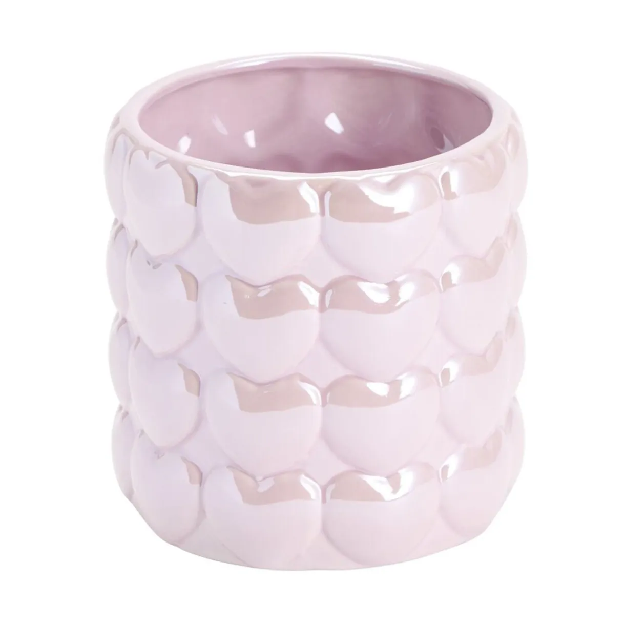 Vase céramique rond bubble coeur rose Ø12xH13cm < Gifi Discount