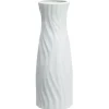 Vase cylindrique en plastique design strié