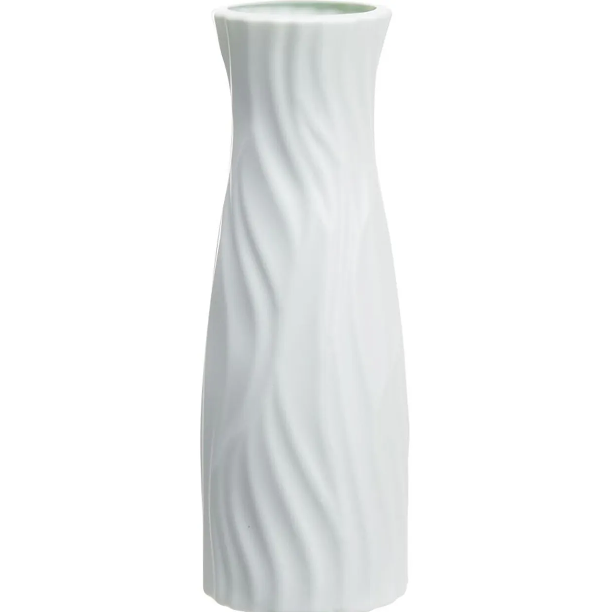 Vase cylindrique en plastique design strié