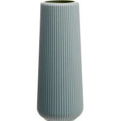 Vase cylindrique en plastique design strié