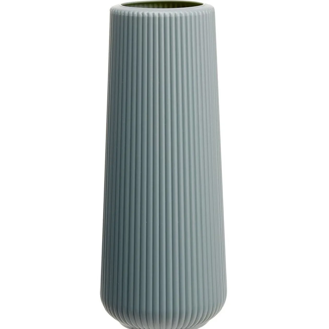Vase cylindrique en plastique design strié