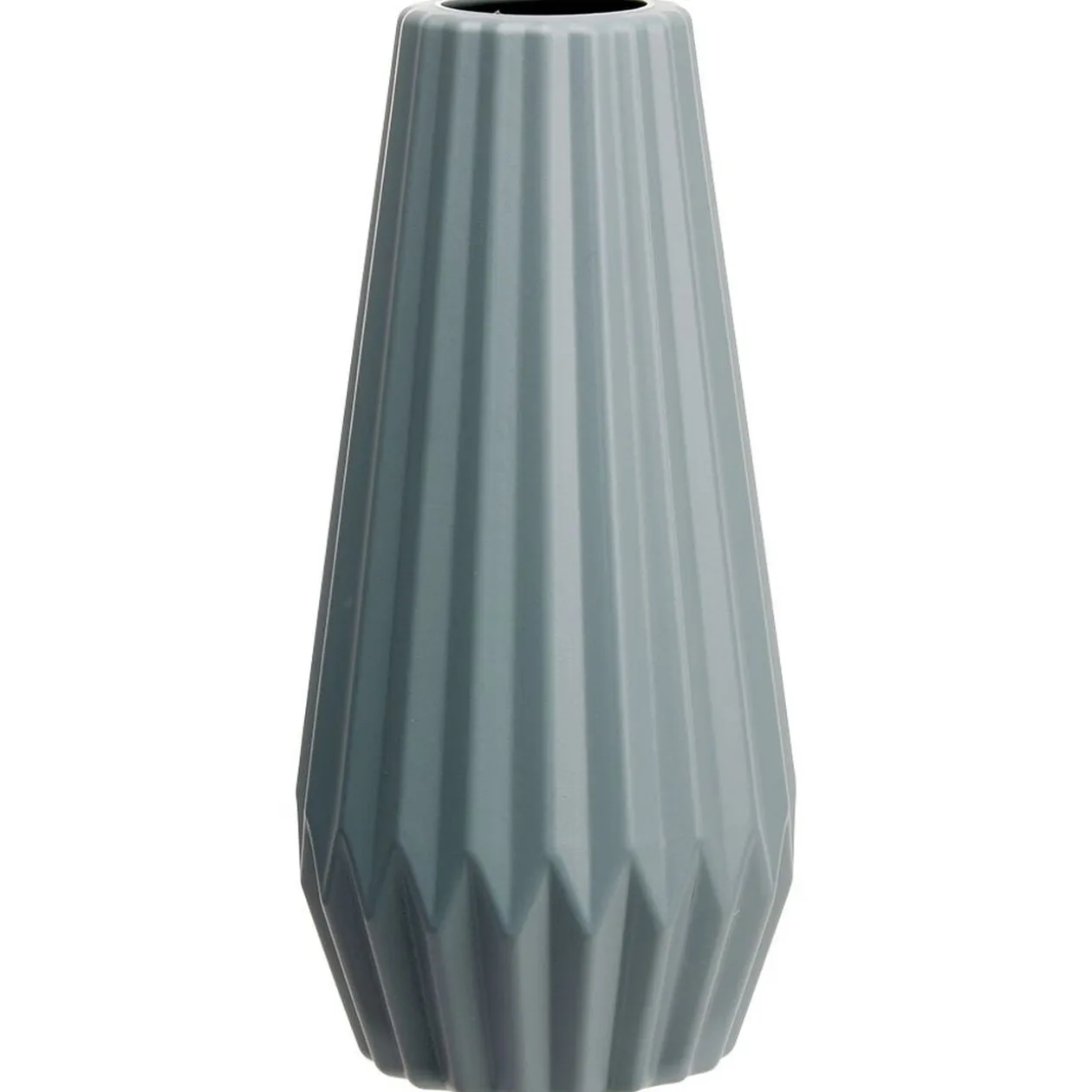 Vase cylindrique en plastique design strié