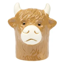 Vase décoratif vache Highland marron H18cm