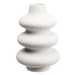 Vase en céramique blanc design courbe