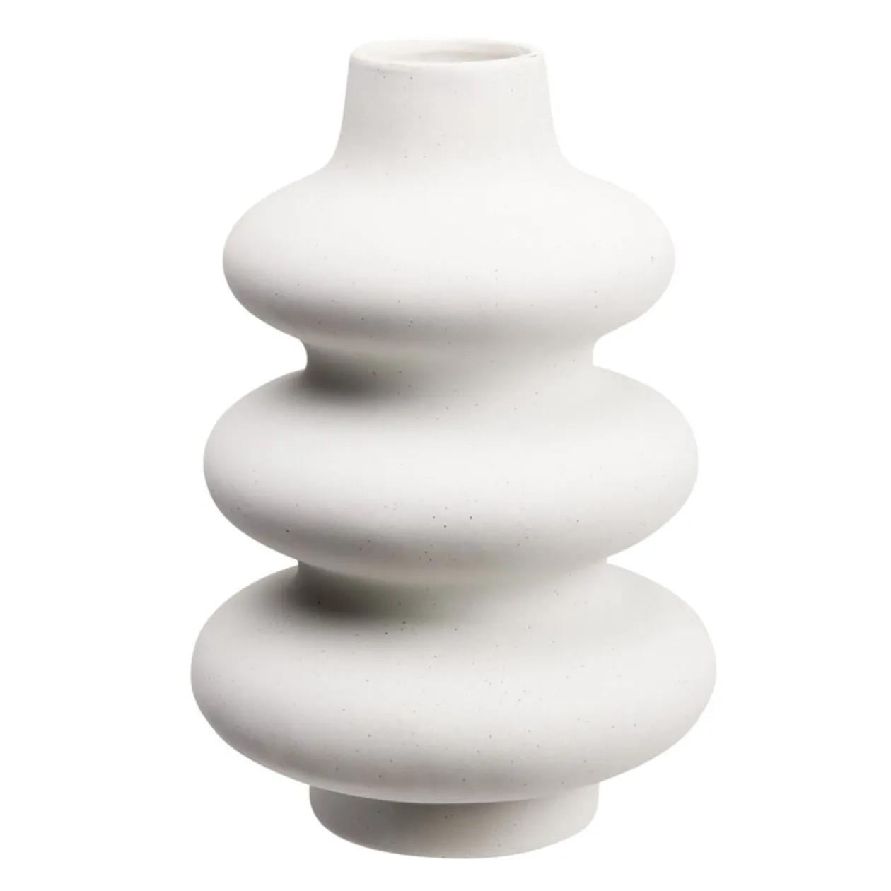Vase en céramique blanc design courbe