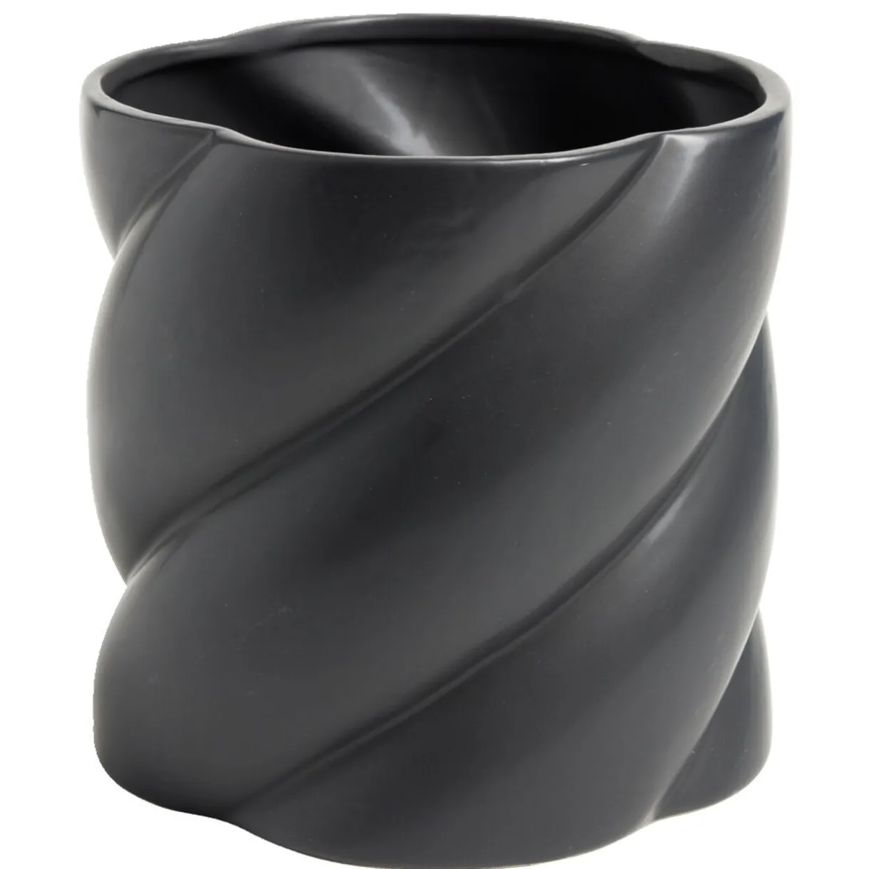 Vase en céramique noir forme spirale Ø10xH13cm < Gifi Discount