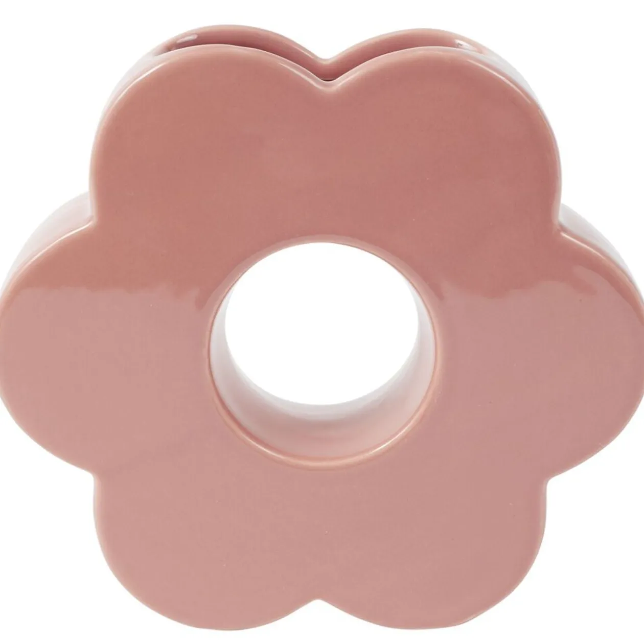 Vase en dolomite forme fleur 20xH18cm (2 modèles bleu ou rose)