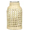 Vase en verre avec raphia tressé Ø10,5xH20cm