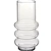 Vase en verre cylindrique base ondulée Ø13,5xH27cm (3 modèles)