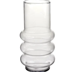 Vase en verre cylindrique base ondulée Ø13,5xH27cm (3 modèles)
