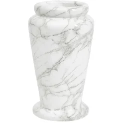 Vase funéraire marbre blanc Ø15,5xH26,5cm < Gifi