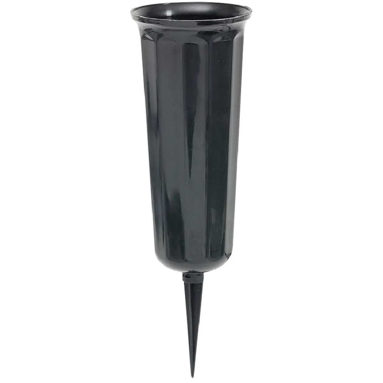 Vase funéraire à planter plastique noir Ø6,5xH23cm