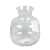 Vase goulot en verre transparent Ø17xH20cm