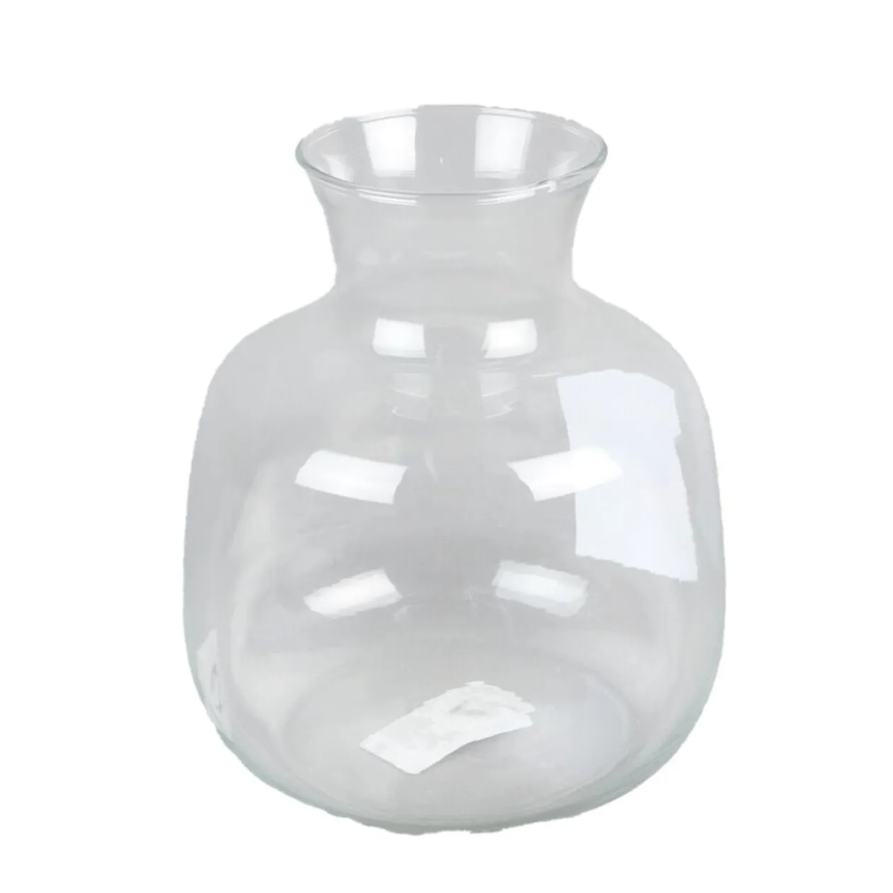 Vase goulot en verre transparent Ø17xH20cm