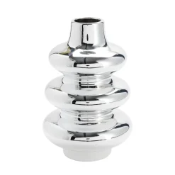 Vase ondulé en céramique métallisée doré ou argenté Ø16xH24,5cm (2 modèles) < Gifi Best