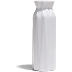 Vase plastique effet origami Ø7,5xH20,5cm - 4 coloris