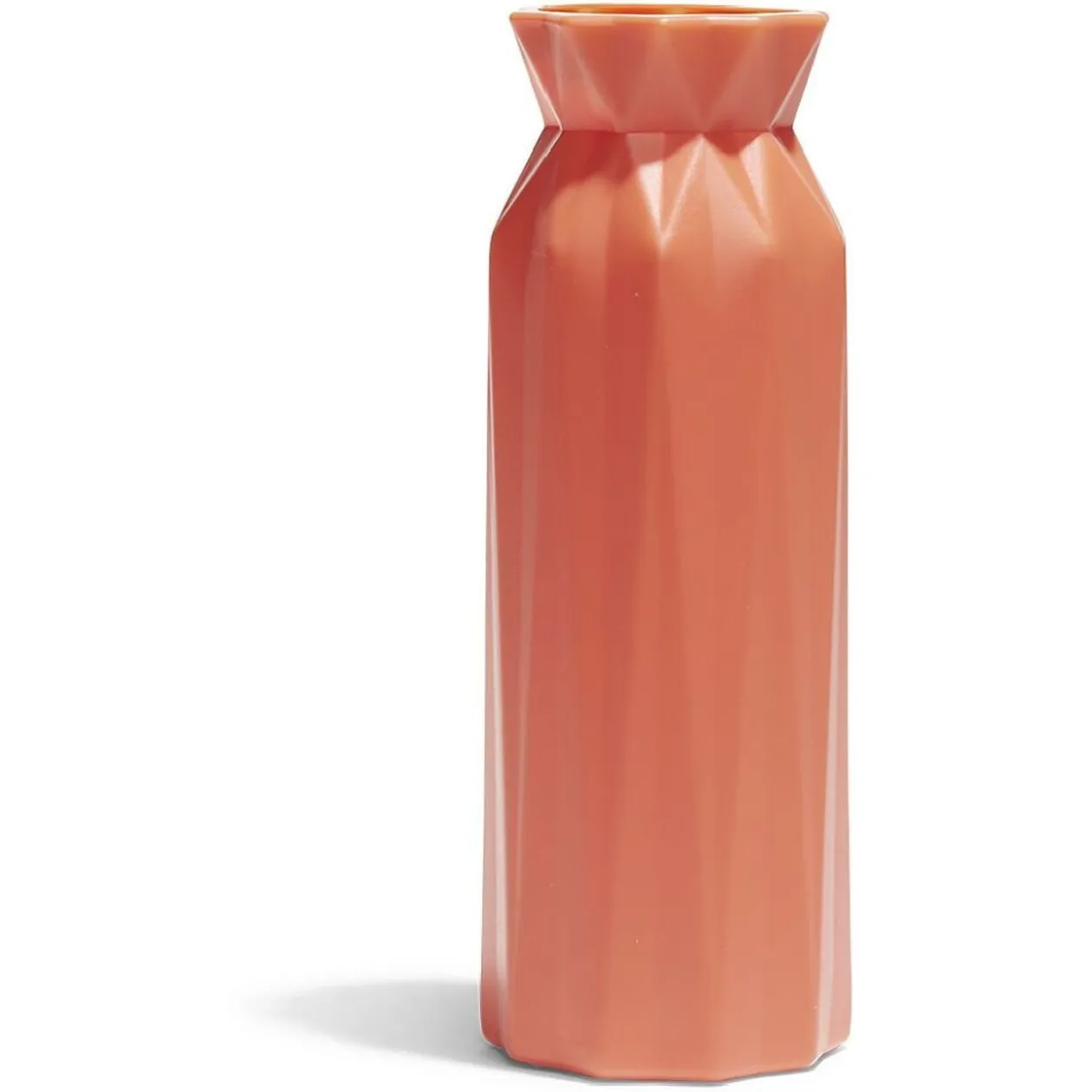 Vase plastique effet origami Ø7,5xH20,5cm - 4 coloris