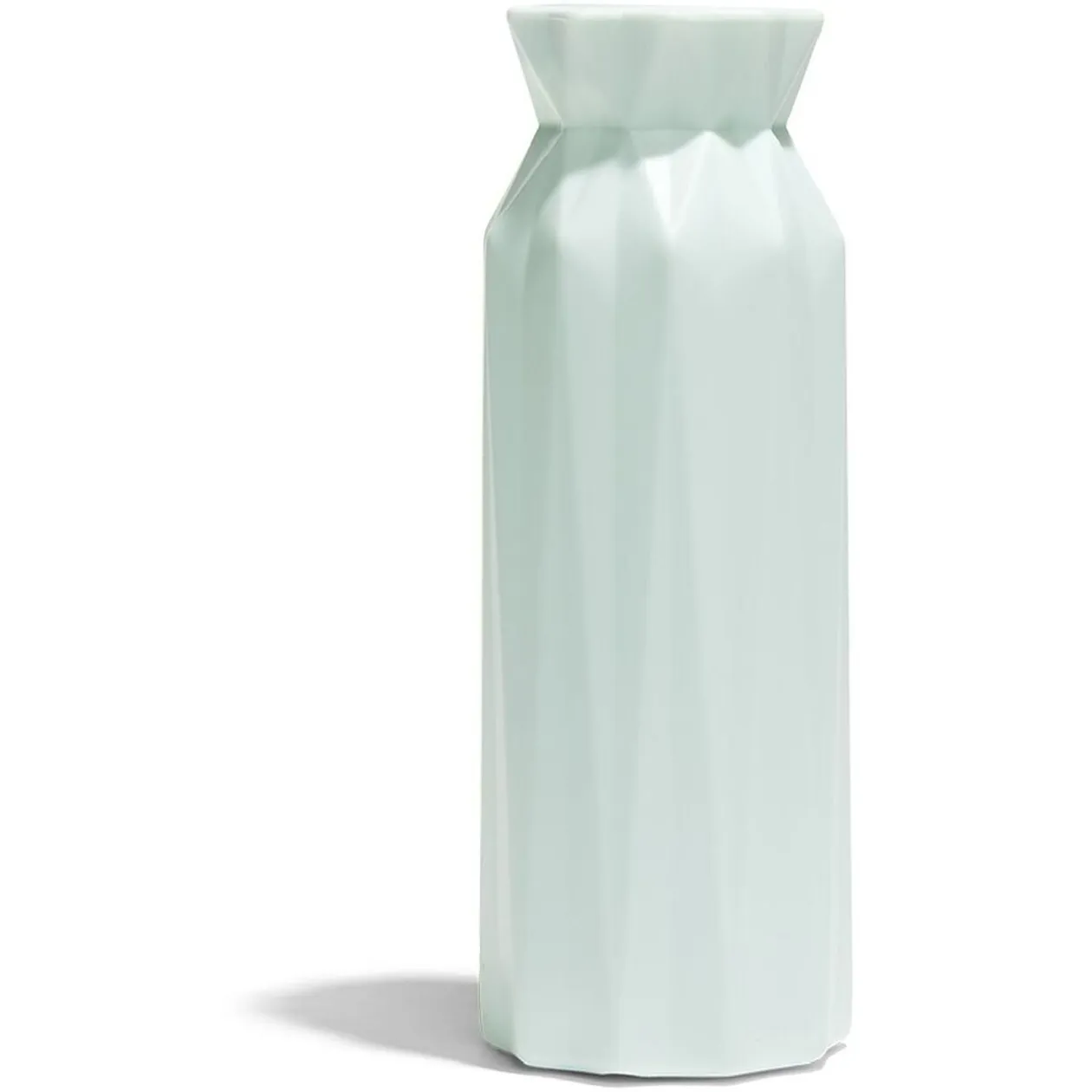 Vase plastique effet origami Ø7,5xH20,5cm - 4 coloris