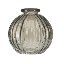 Vase rond en verre strié coloré translucide Ø8xH8cm (3 modèles) < Gifi Sale