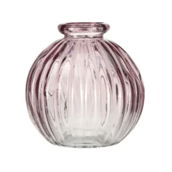Vase rond en verre strié coloré translucide Ø8xH8cm (3 modèles) < Gifi Sale
