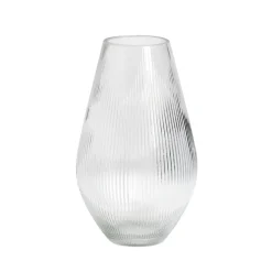 Vase strié en verre transparent Ø12xH20cm < Gifi