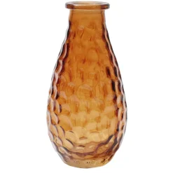Vase verre coloré forme bouteille décor relief Ø6xH13cmØ7xH14cm (3 modèles) < Gifi Hot