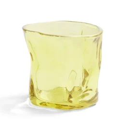 Vase verre froissé jaune Ø7,5xH7,7cm < Gifi Sale