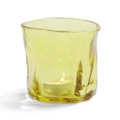 Vase verre froissé jaune Ø7,5xH7,7cm < Gifi Sale