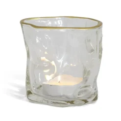 Vase verre froissé transparent Ø7,5xH7,7cm