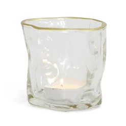 Vase verre froissé transparent Ø7,5xH7,7cm