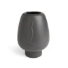 Vase visage céramique noir Ø13xH18cm