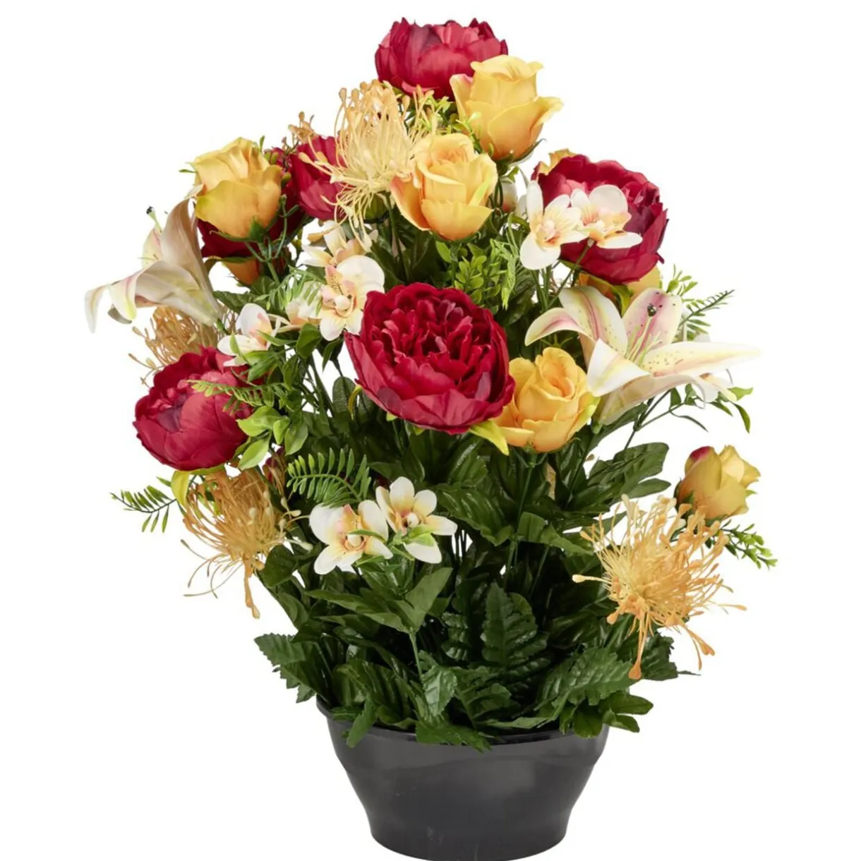 Vasque plastique pivoines roses lys orchidées Ø40xH56cm (3 modèles) < Gifi Sale