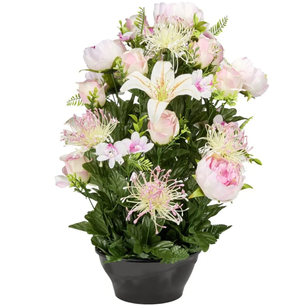 Vasque plastique pivoines roses lys orchidées Ø40xH56cm (3 modèles) < Gifi Sale