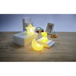 Veilleuse à LED ourson/lune/étoile H12,5cm-3 modèles