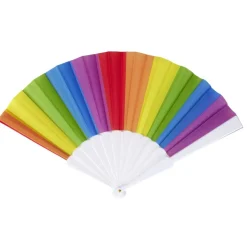 Éventail arc-en-ciel tissu multicolore et plastique 23x27cm < Gifi Discount