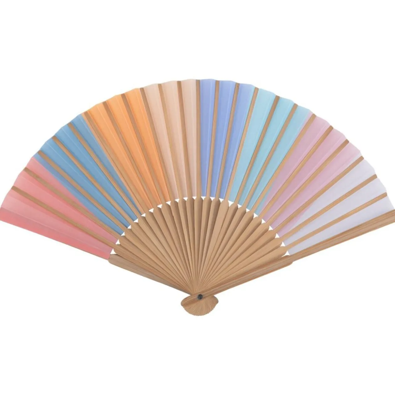 Éventail bambou et polyester multicolore L37xH21cm