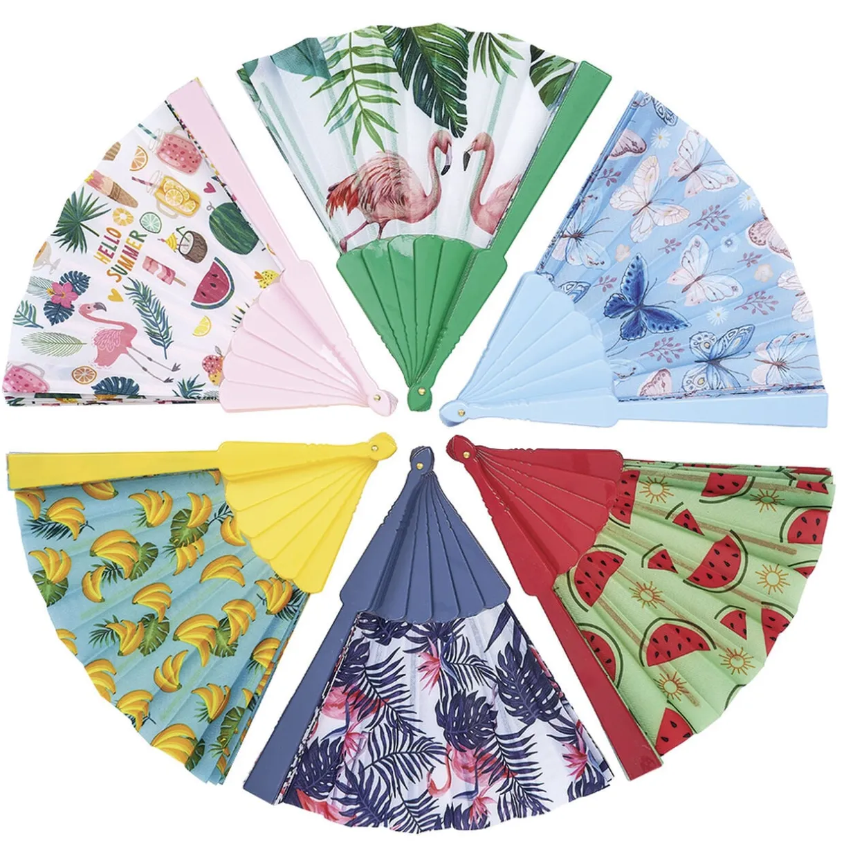 Éventail en polyester imprimé - 3 modèles < Gifi