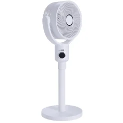 Ventilateur sur pied 35W rond orientable digital avec télécommande blanc Ø29xH100cm
