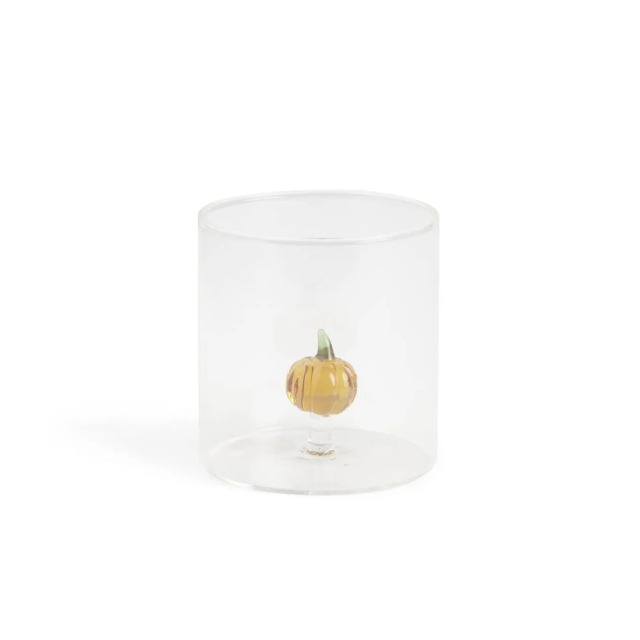 Verre avec décor intérieur citrouille 350ml Ø8xH8,5cm