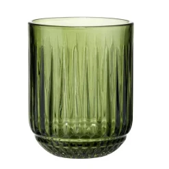 Verre bas 27cl en verre strié transparent vert Ø7,5xH9,5cm < Gifi