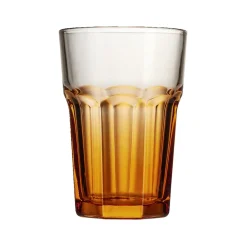 Verre bas en verre orange H12cm < Gifi