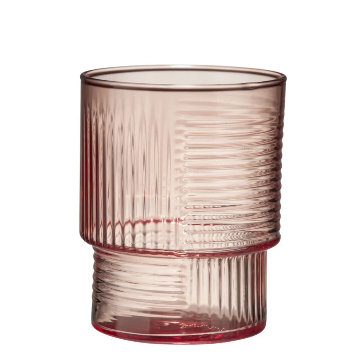 Verre bas 325 ml Helen verre strié Ø9XH7 cm (3 modèles jaune marron ou beige)