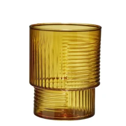 Verre bas 325 ml Helen verre strié Ø9XH7 cm (3 modèles jaune marron ou beige)